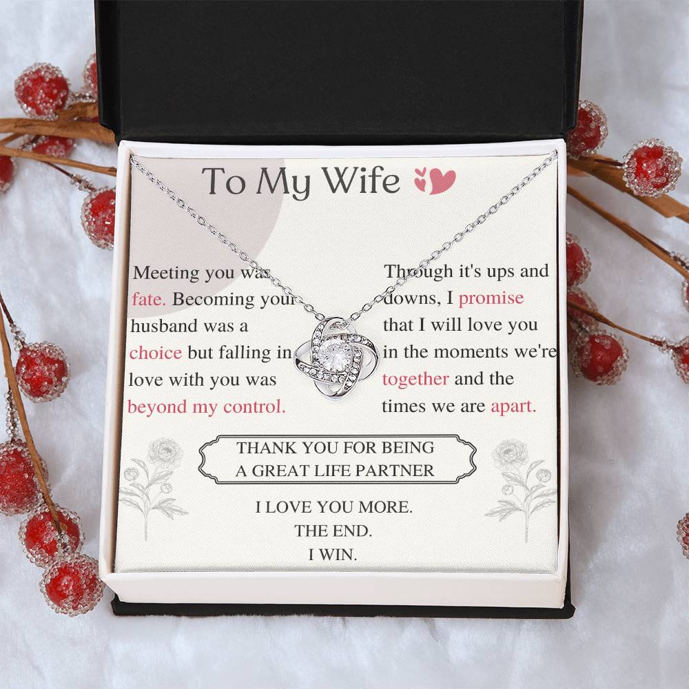 To My Wife Love Knot Necklace – My Great Life Partner