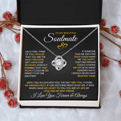To My Beautiful Soulmate Love Knot Necklace – Precious Gift — product thumbnail 30
