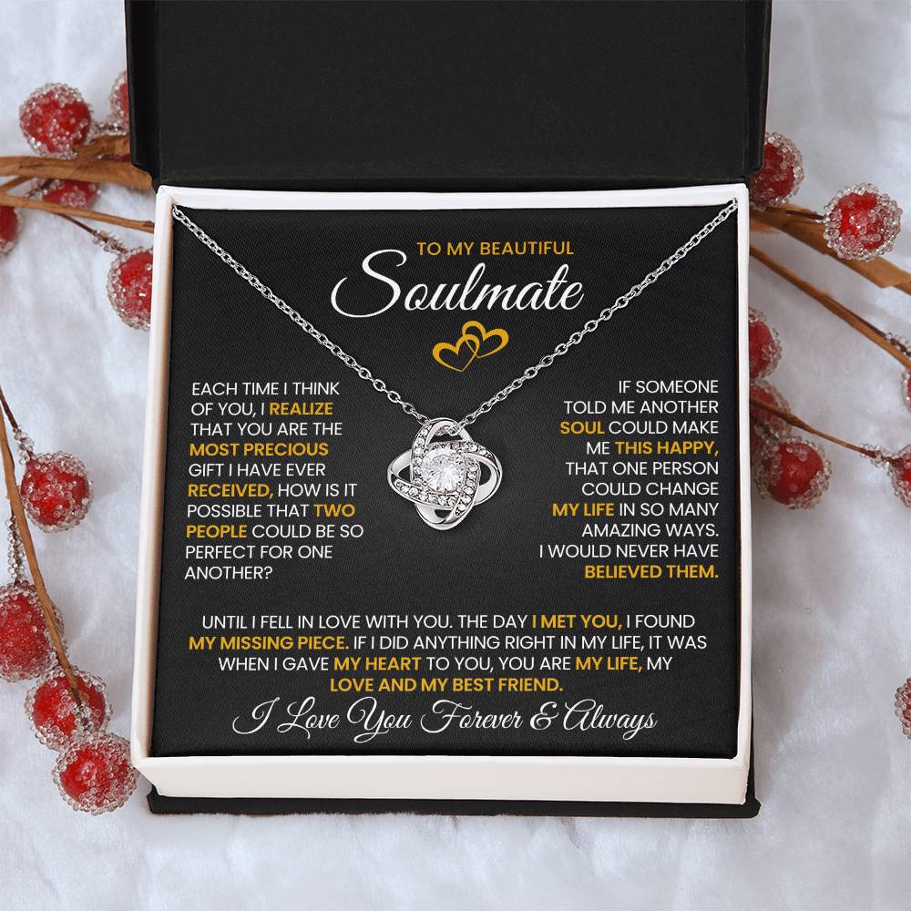 To My Beautiful Soulmate Love Knot Necklace – Precious Gift — product image 12