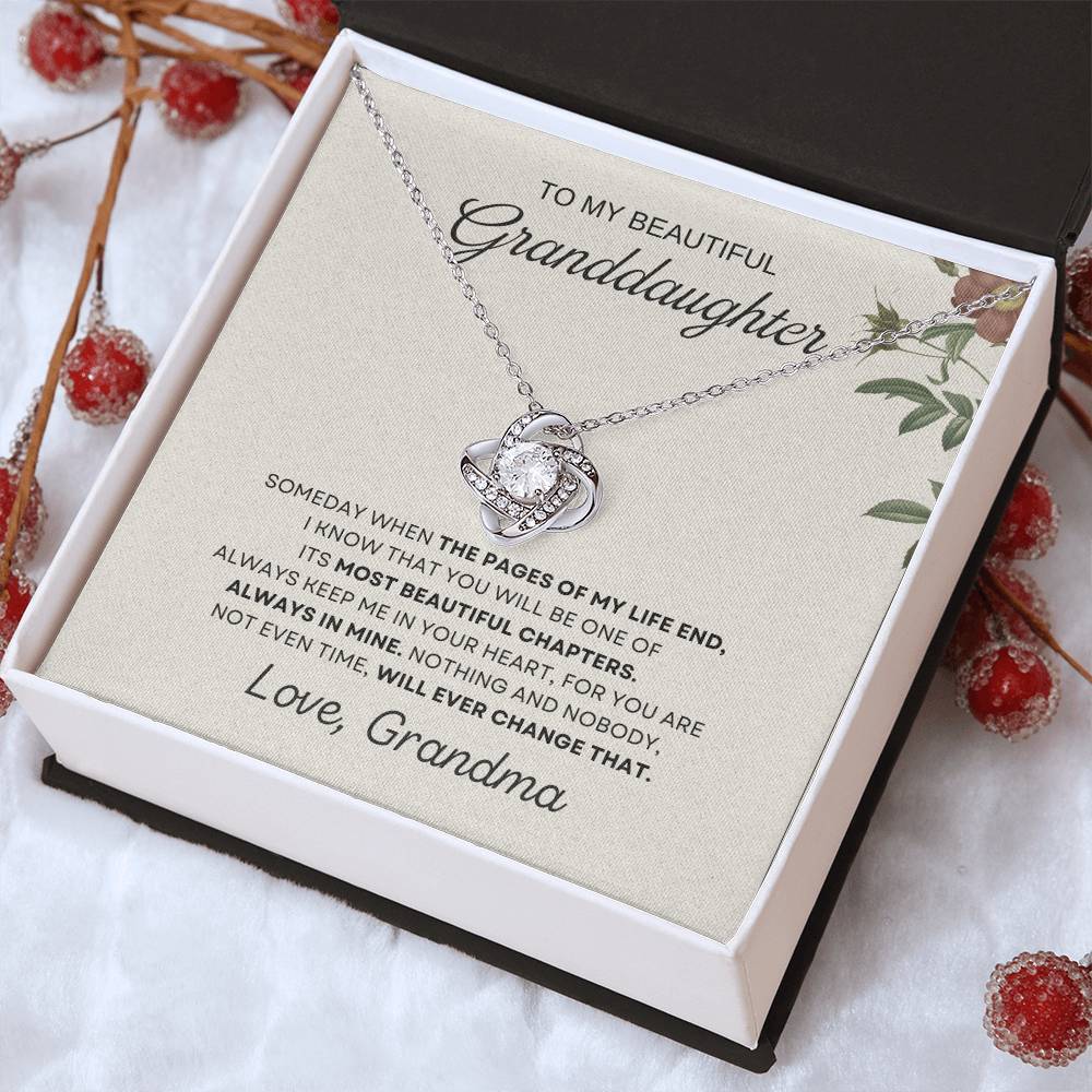 To My Granddaughter Love Knot Necklace – When the Pages Turn — product image 13