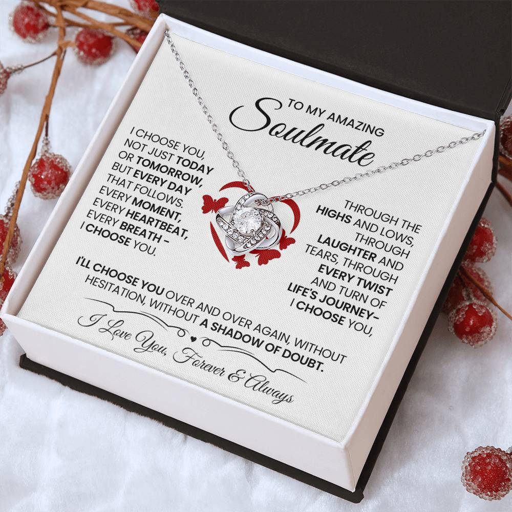 To My Amazing Soulmate Love Knot Necklace – I Choose You Always — product image 32