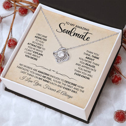 To My Amazing Soulmate Love Knot Necklace – More Than You Know — product thumbnail 13
