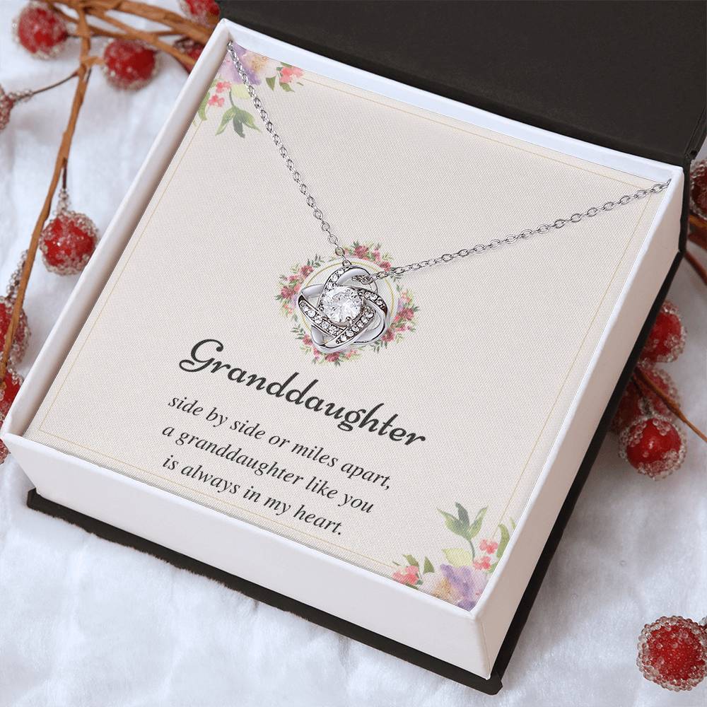 To My Granddaughter Love Knot Necklace – Side by Side or Miles Apart — product image 32