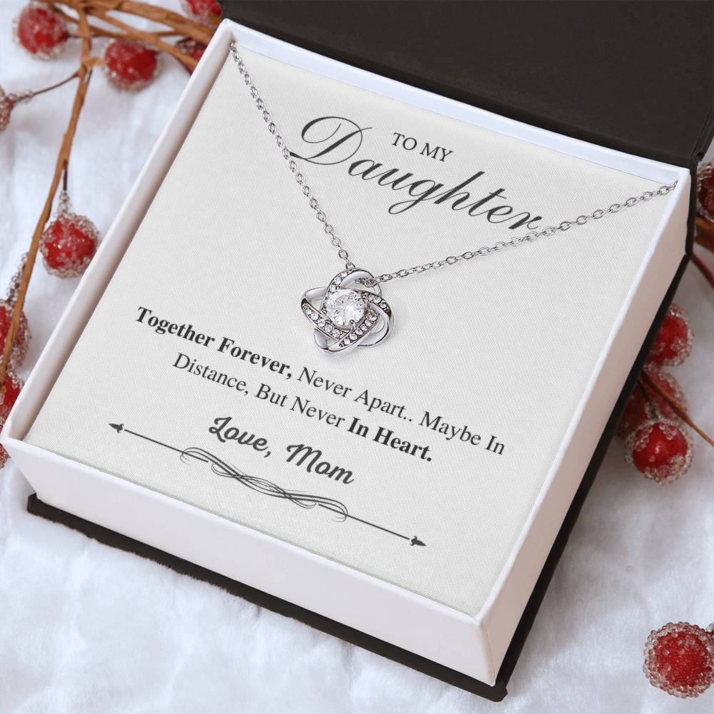 To My Daughter Love Knot Necklace – Together Forever Gift from Mom