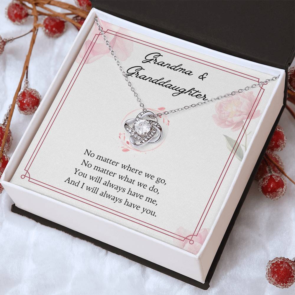 To My Granddaughter Love Knot Necklace – No Matter Where We Go — product image 13