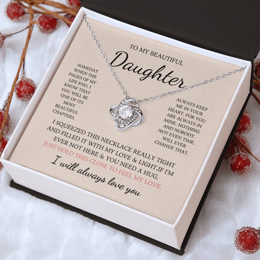 To My Daughter Love Knot Necklace – My Most Beautiful Chapter