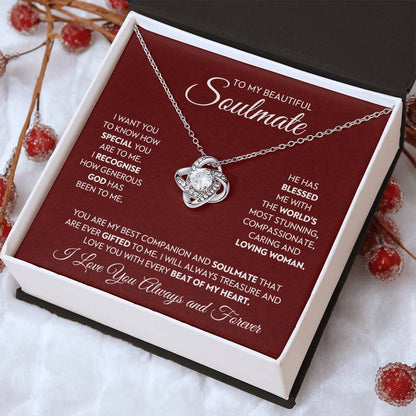 To My Beautiful Soulmate Love Knot Necklace – My Blessed Gift — product thumbnail 32