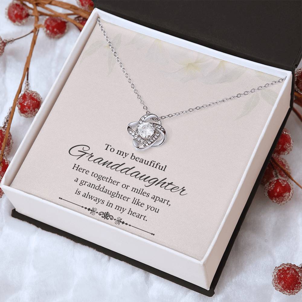 To My Granddaughter Love Knot Necklace – Together or Miles Apart — product image 32