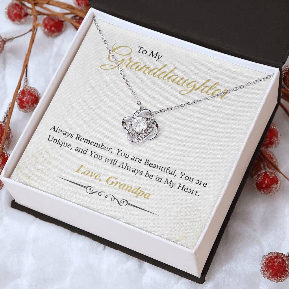 To My Beautiful Granddaughter Love Knot Necklace – Always Remember — product image 13