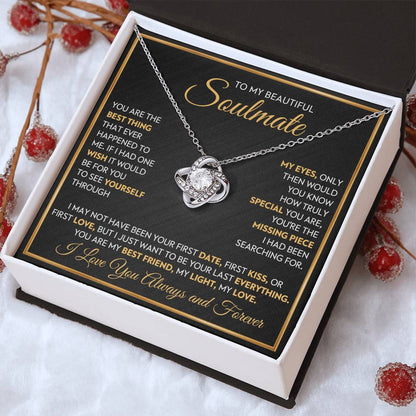 To My Beautiful Soulmate Love Knot Necklace – Missing Piece — product thumbnail 13
