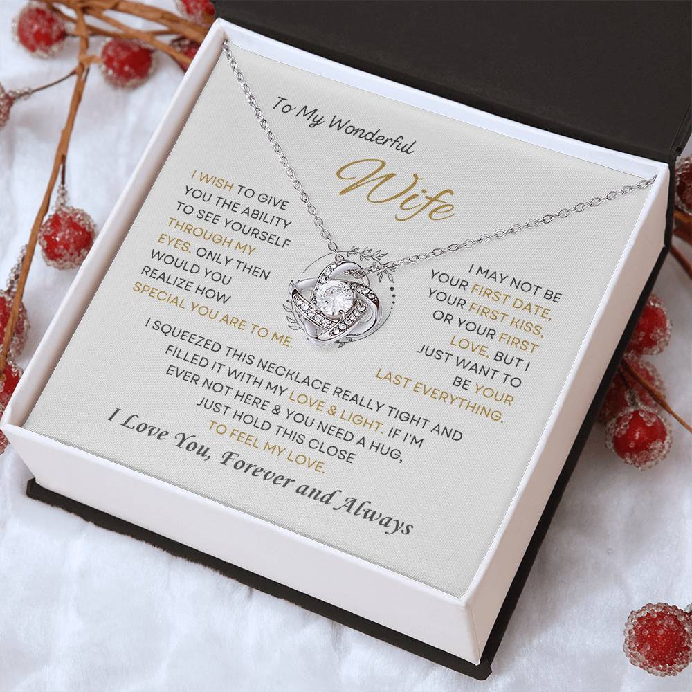 To My Wonderful Wife Love Knot Necklace – My Last Everything