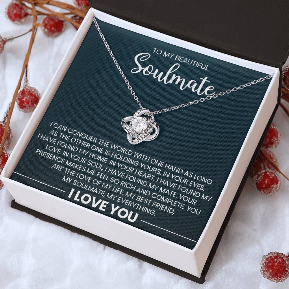 To My Beautiful Soulmate Love Knot Necklace – Conquer the World Together — product image 29