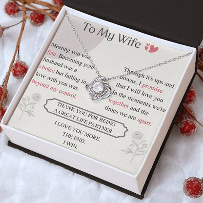 To My Wife Love Knot Necklace – My Great Life Partner