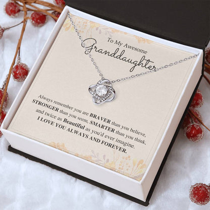 To My Granddaughter Love Knot Necklace – Always Remember You Are Loved — product thumbnail 13