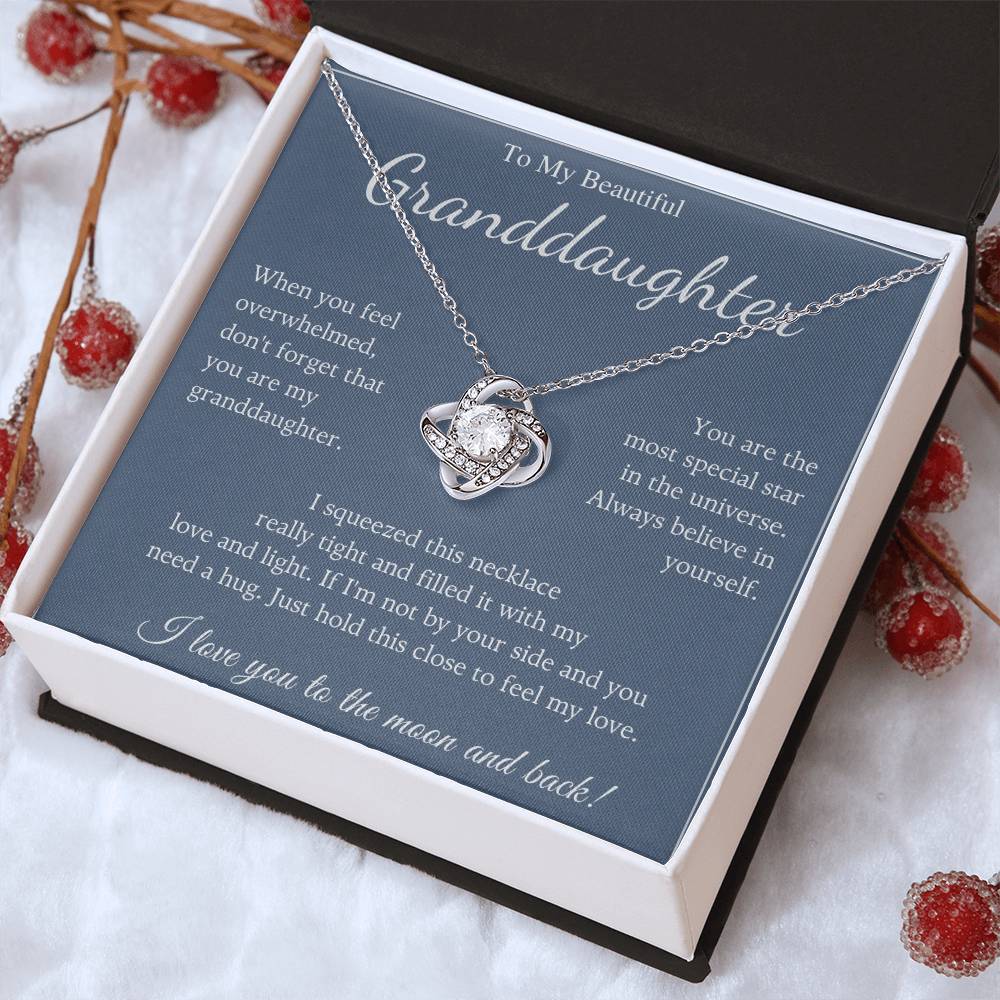 To My Granddaughter Love Knot Necklace – When You Feel Alone, Remember My Love — product image 13