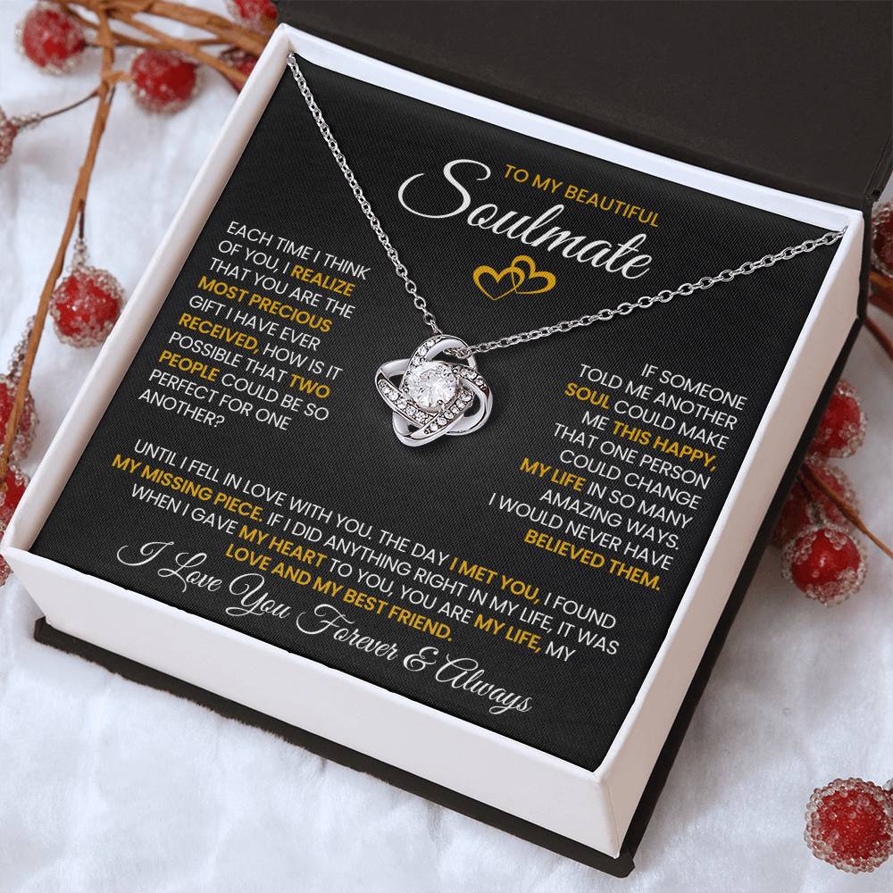 To My Beautiful Soulmate Love Knot Necklace – Precious Gift — product image 13
