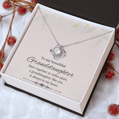 To My Beautiful Granddaughter Love Knot Necklace – Together or Miles Apart — product thumbnail 32