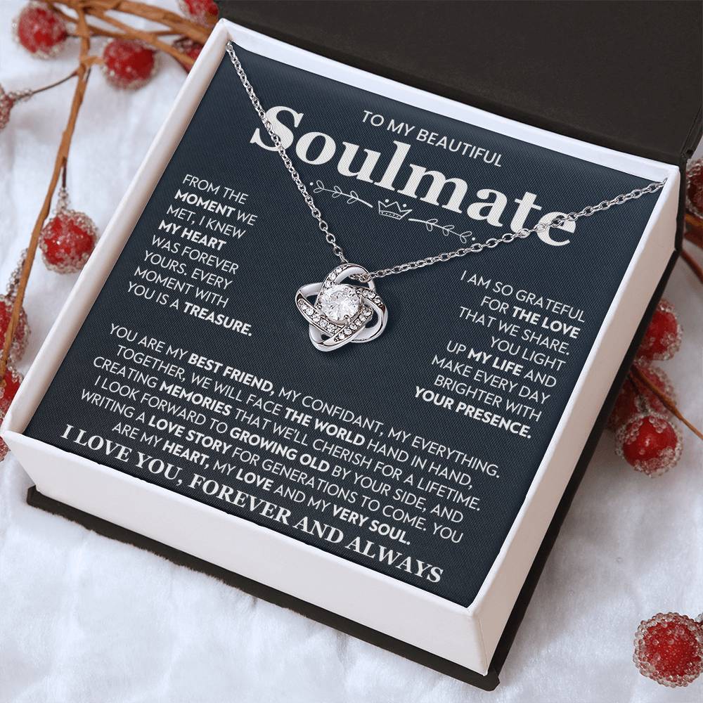 To My Beautiful Soulmate Love Knot Necklace – Together Hand in Hand — product image 13