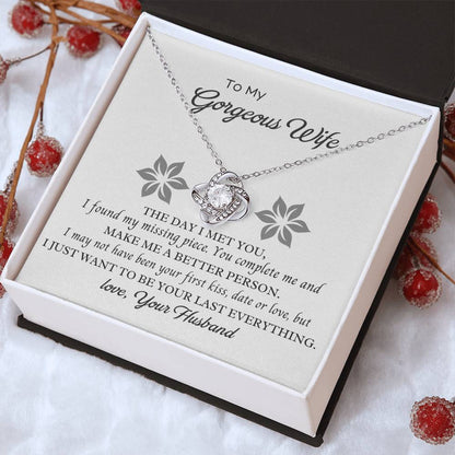 To My Gorgeous Wife Love Knot Necklace – My Missing Piece