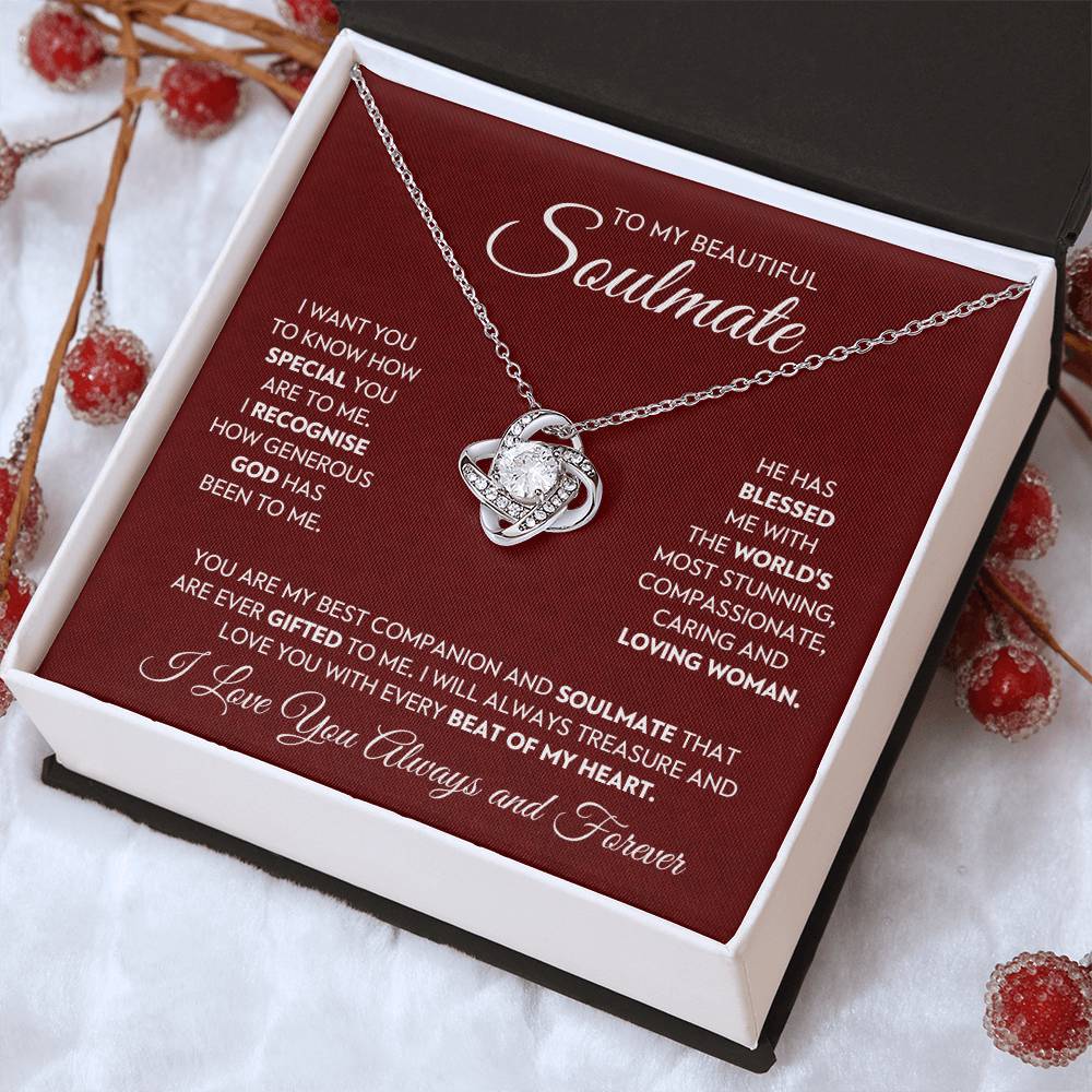 To My Beautiful Soulmate Love Knot Necklace – My Blessed Gift — product image 13