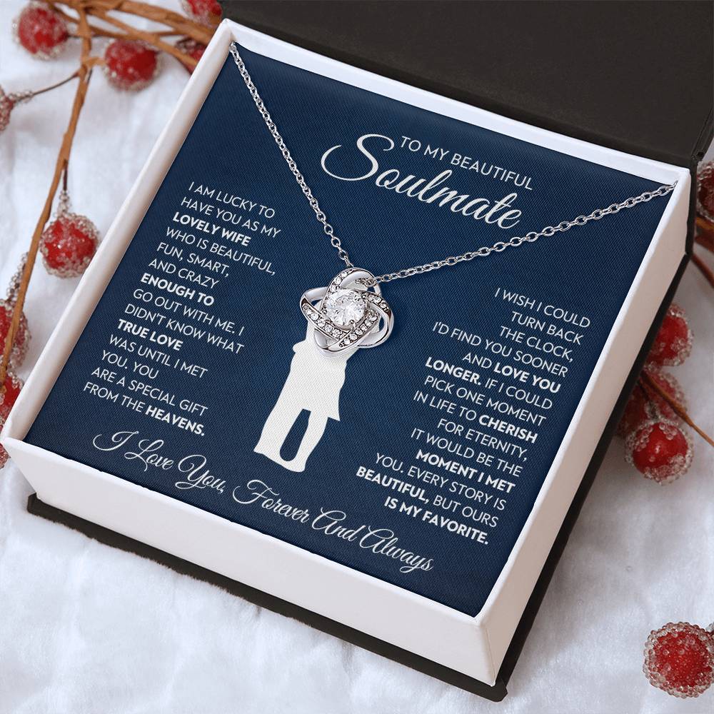 To My Lovely Wife Love Knot Necklace – Love You Longer — product image 13