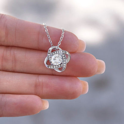 To My Daughter Love Knot Necklace – Braver, Stronger & Loved