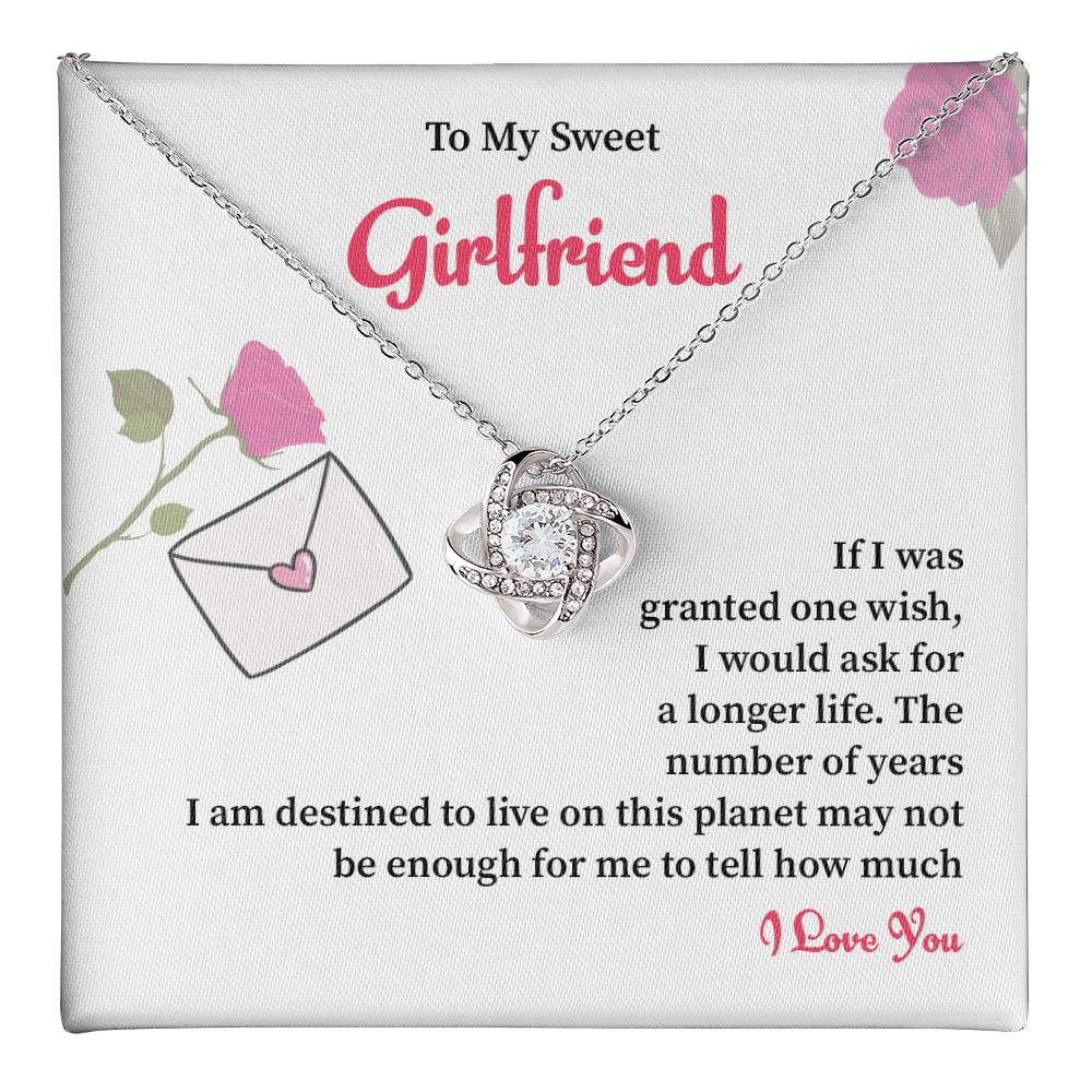 To My Sweet Girlfriend Love Knot Necklace - My Gorgeous Girlfriend Nec