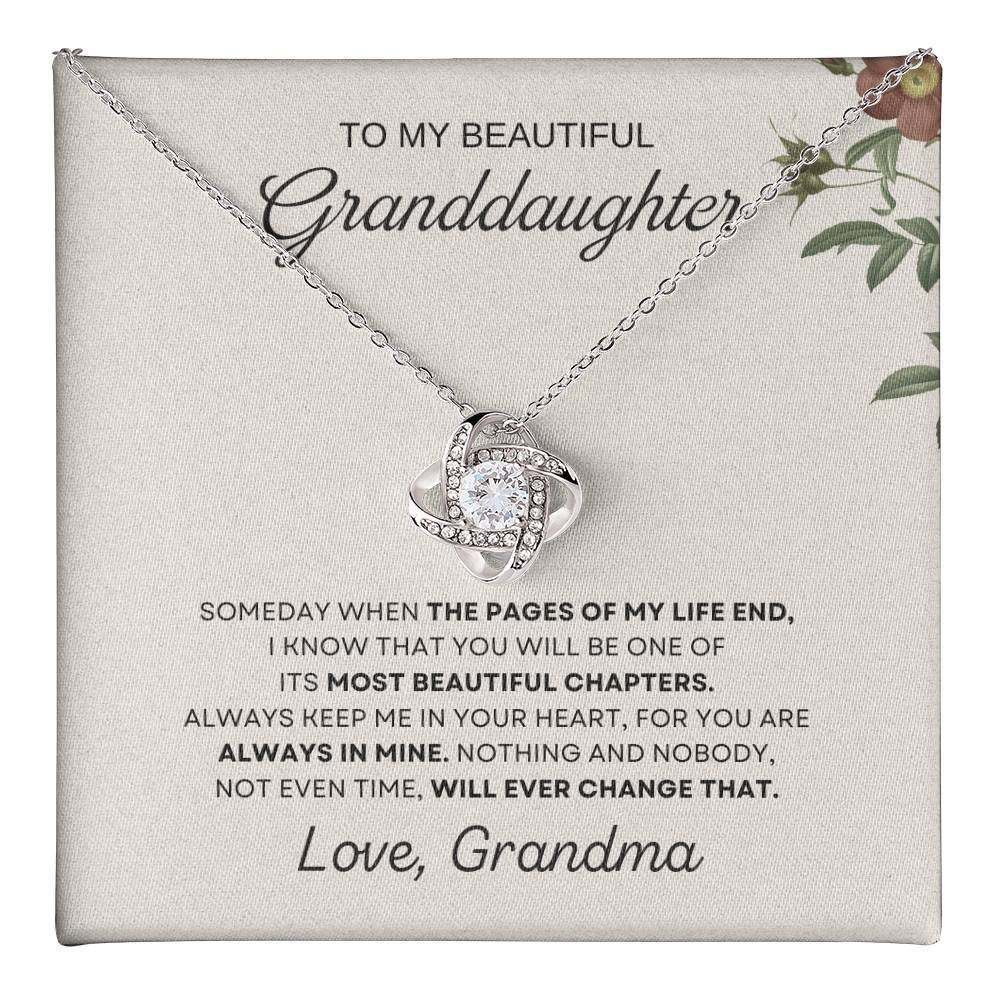 To My Beautiful Granddaughter Love Knot Necklace – My Beautiful Chapter — product image 1