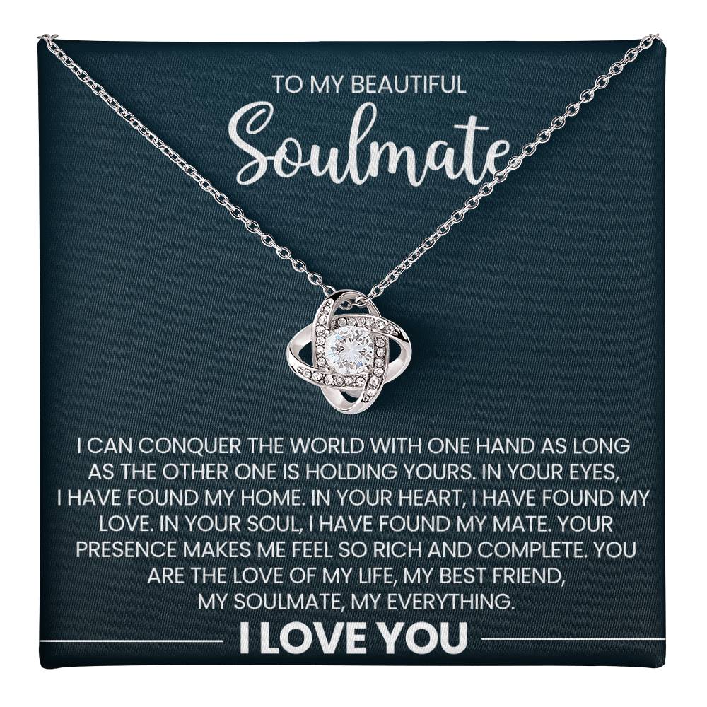 To My Beautiful Soulmate Love Knot Necklace – Conquer the World Together — product image 34