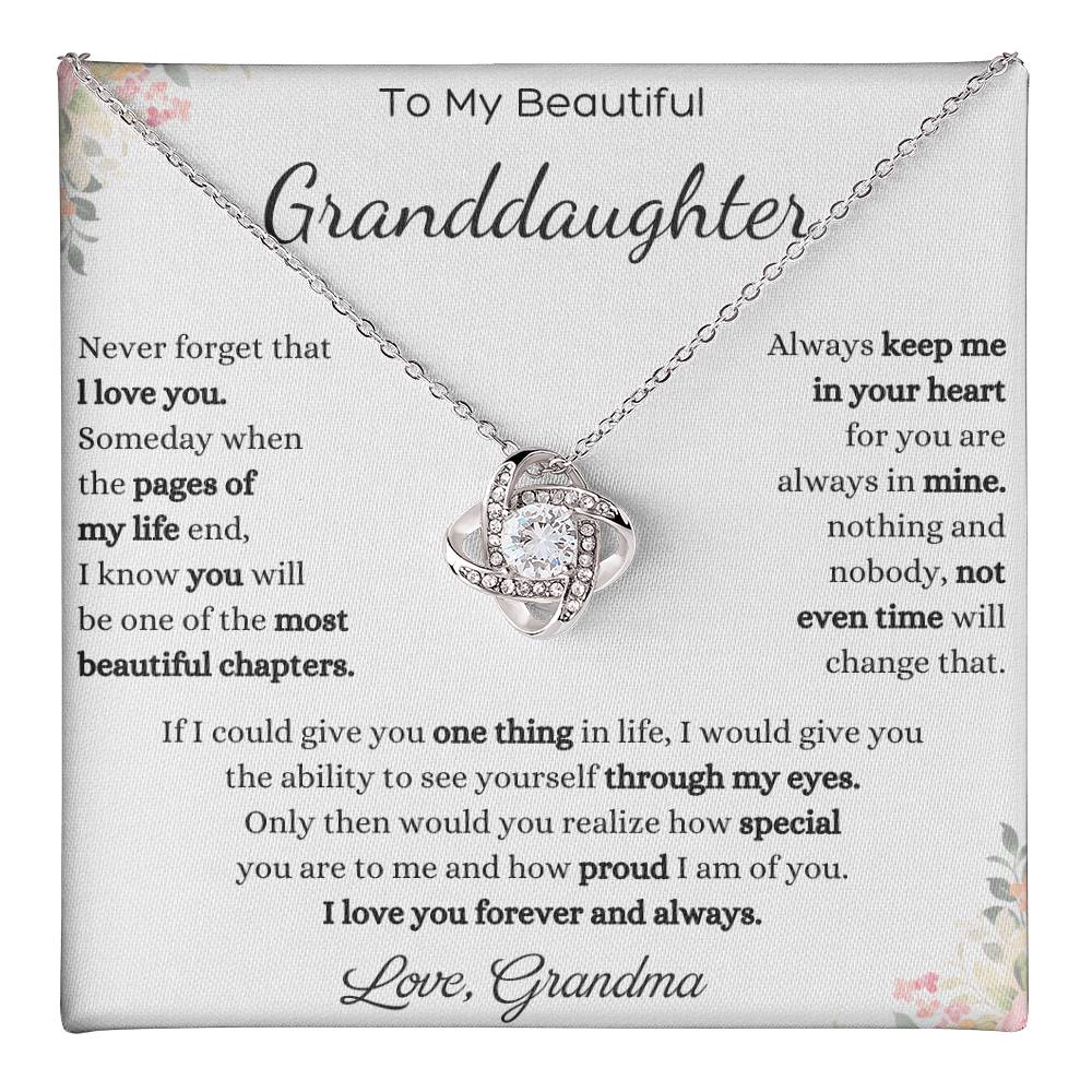 To My Granddaughter Love Knot Necklace – Never Forget I Love You — product image 18