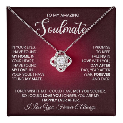 To My Amazing Soulmate Love Knot Necklace – My Happily Ever After — product thumbnail 1