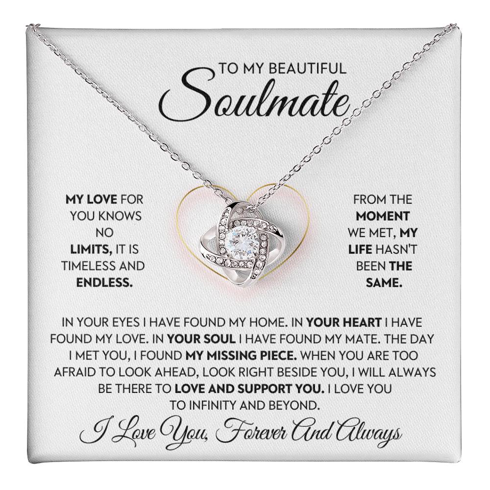 To My Beautiful Soulmate Love Knot Necklace – Timeless Love — product image 1