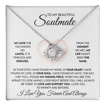 To My Beautiful Soulmate Love Knot Necklace – Timeless Love — product thumbnail 1