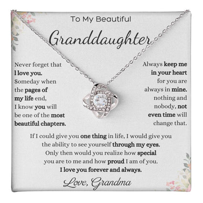 To My Beautiful Granddaughter Love Knot Necklace – Never Forget I Love You — product thumbnail 18