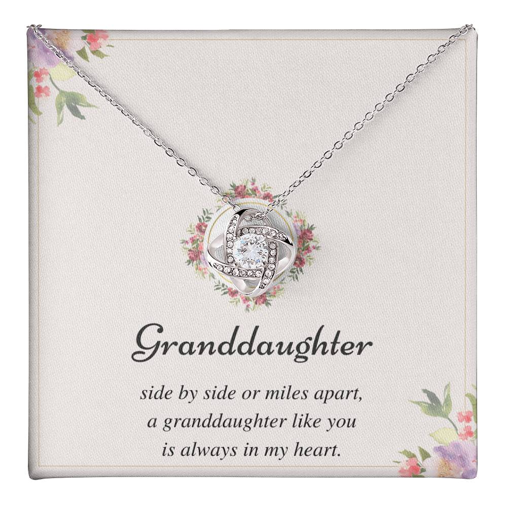 To My Granddaughter Love Knot Necklace – Side by Side or Miles Apart — product image 18