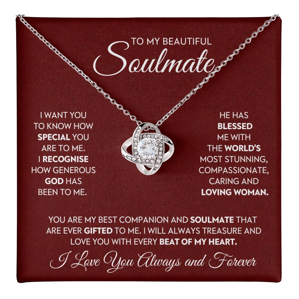 To My Beautiful Soulmate Love Knot Necklace – My Blessed Gift — product image 18