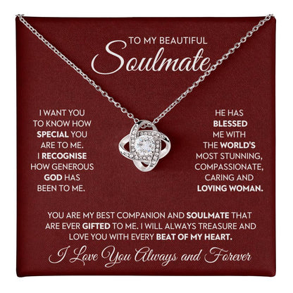 To My Beautiful Soulmate Love Knot Necklace – My Blessed Gift — product thumbnail 18