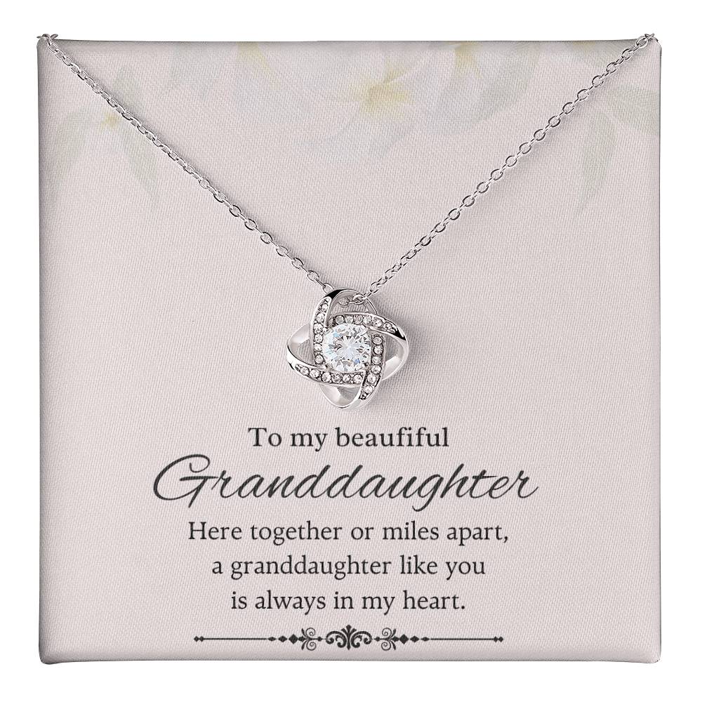 To My Granddaughter Love Knot Necklace – Together or Miles Apart — product image 18