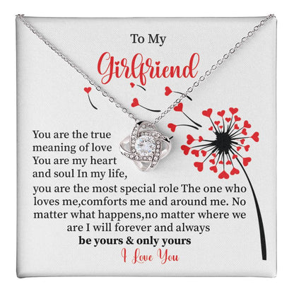 To My Girlfriend Love Knot Necklace - My Gorgeous Girlfriend Necklace 