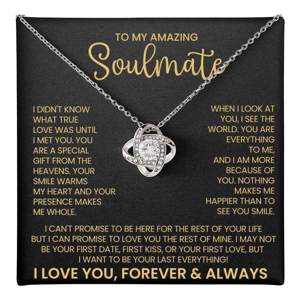 To My Amazing Soulmate Love Knot Necklace – Gift From Heaven — product image 1