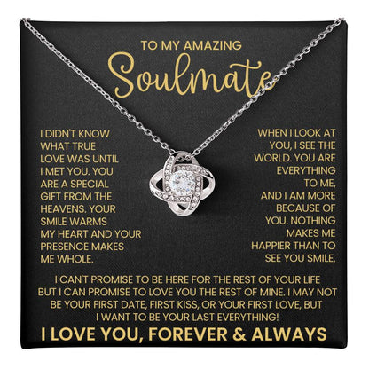To My Amazing Soulmate Love Knot Necklace – Gift From Heaven — product thumbnail 1