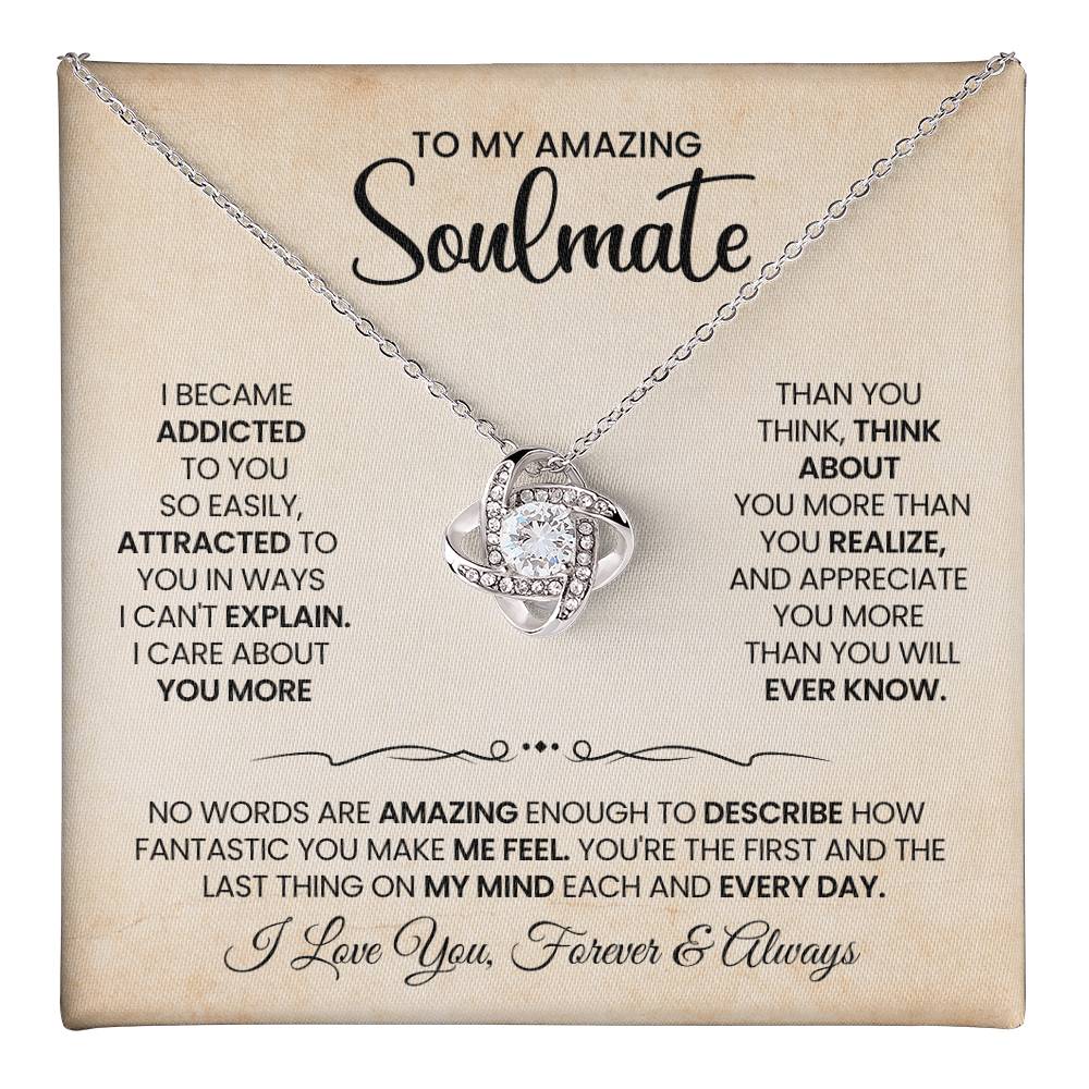 To My Amazing Soulmate Love Knot Necklace – More Than You Know — product image 1