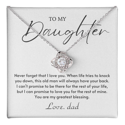 To My Daughter Love Knot Necklace – Greatest Blessing Gift from Dad