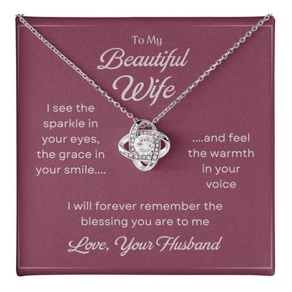 To My Beautiful Wife Love Knot Necklace – My Greatest Blessing — product thumbnail 37