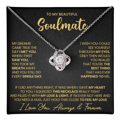 To My Soulmate Love Knot Necklace – Dreams Came True — product thumbnail 1