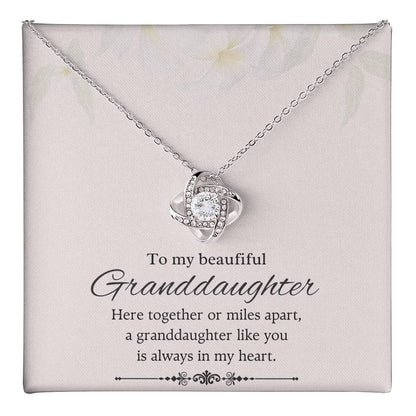 To My Beautiful Granddaughter Love Knot Necklace – Together or Miles Apart — product thumbnail 37