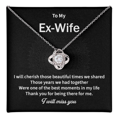 To My EX Wife Gifts Beautiful Love Knot Necklace with Card for Ex-Wife