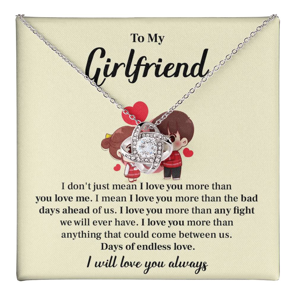 To My Girlfriend Love Knot Necklace - My Gorgeous Girlfriend Necklace 