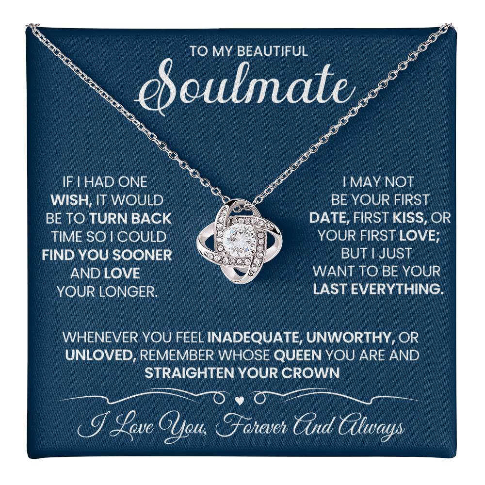 To My Beautiful Soulmate Necklace for Wife Women, Girlfriend Queen You Are