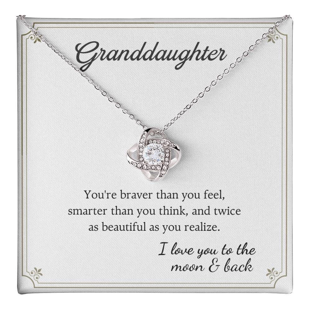 To My Granddaughter Love Knot Necklace – Braver Than You Feel — product image 35